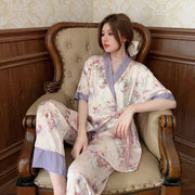 Women's Fashion Casual Short-sleeved Long Pants Pajamas Set